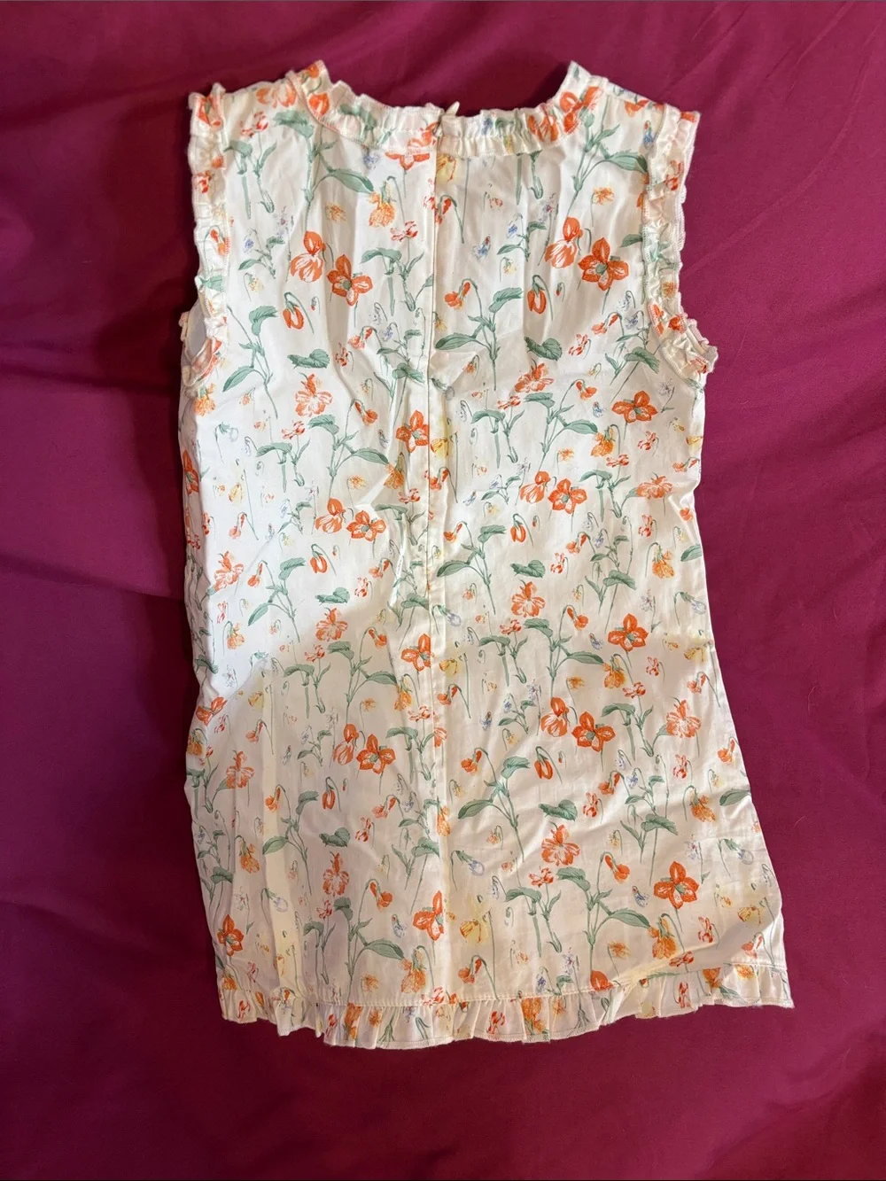 Baby CZ White Dress with Orange Floral Print